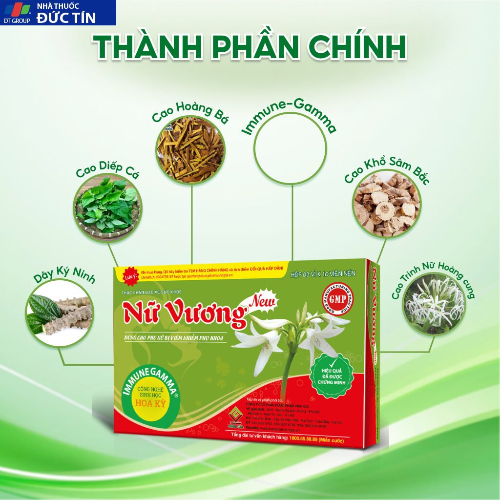 Nữ Vương New Vinh Gia Hỗ Trợ Cân Bằng PH Vùng Kín, Giảm Khí Hư, Ngứa Vùng Kín, Phòng Ngừa Các Bệnh Phụ Khoa Hộp 30 Viên 17 nuvuong3 1