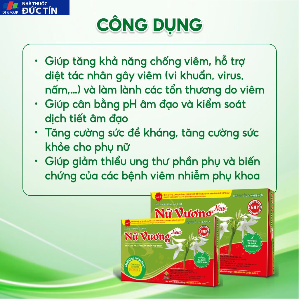 Nữ Vương New Vinh Gia Hỗ Trợ Cân Bằng PH Vùng Kín, Giảm Khí Hư, Ngứa Vùng Kín, Phòng Ngừa Các Bệnh Phụ Khoa Hộp 30 Viên 14 nuvuong7
