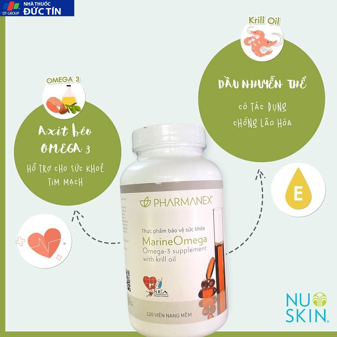 Dầu cá nhuyễn thể Marine Omega 3 krill oil Nu skin (120 viên) tốt cho da, não , tim mạch 8 omega 1