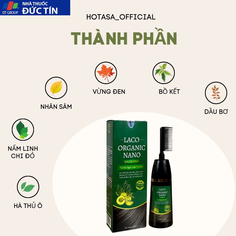 DẦU GỘI PHỦ BẠC LACO ORGANIC NANO CHÍNH HÃNG, THẢO DƯỢC NHUỘM ĐEN TÓC sau 9 PHÚT 27 phubac2