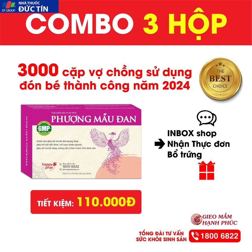 COMBO 3 HỘP PHƯỢNG MẪU ĐAN 40 viên - Bổ trứng, dày niêm mạc, điều hòa kinh nguyệt, tăng khả năng thụ thai 25 phuongmau1 1