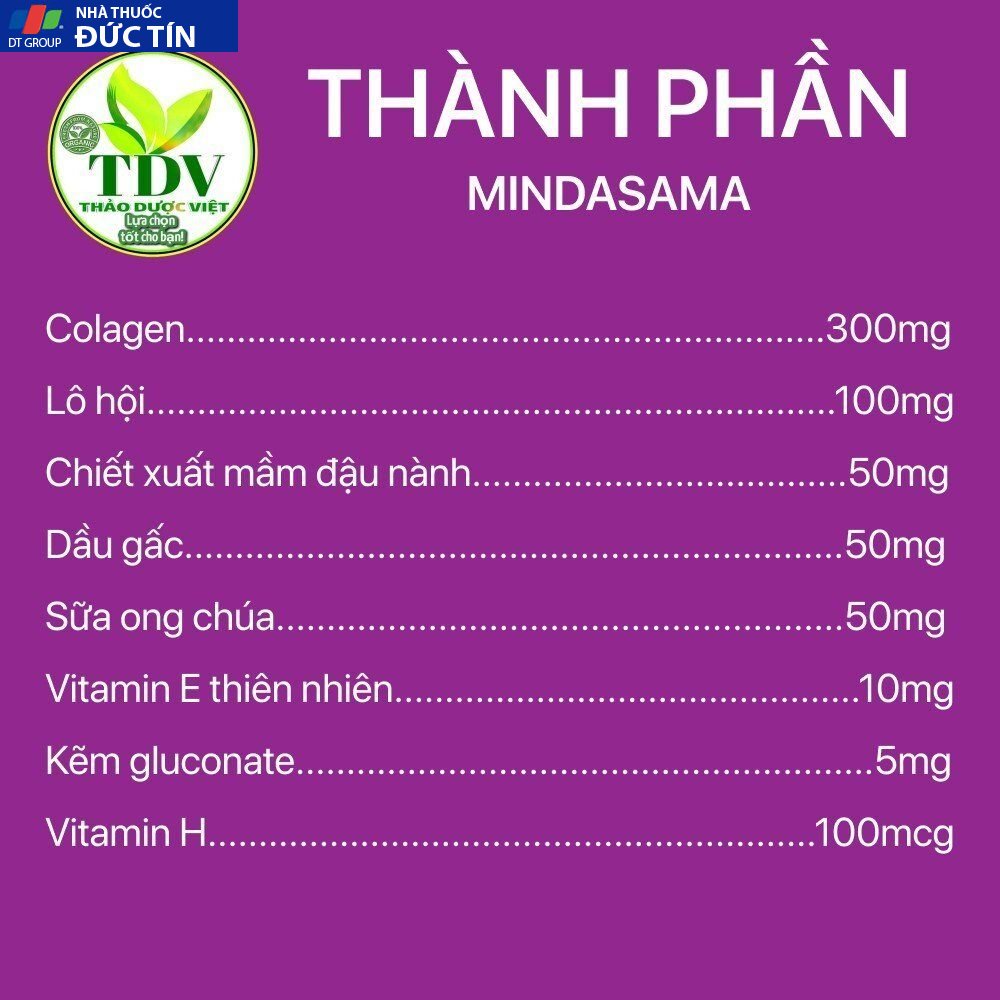Viên uống sáng da MINDASAMA Collagen giúp làn da trẻ đẹp không già,Hộp 60 viên nang mềm 6 sangda2