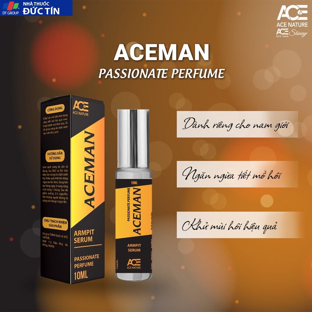 Lăn khử mùi nam, serum lăn nách nam ngăn tiết mồ hôi ACEMAN 10 ml/chai từ thiên nhiên không gây ố vàng áo 15 serum2 4