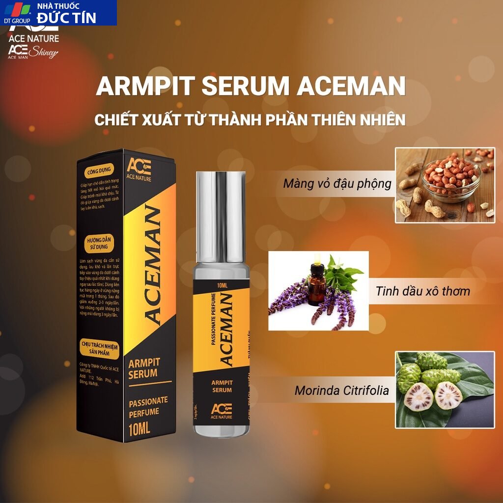 Lăn khử mùi nam, serum lăn nách nam ngăn tiết mồ hôi ACEMAN 10 ml/chai từ thiên nhiên không gây ố vàng áo 14 serum3 3