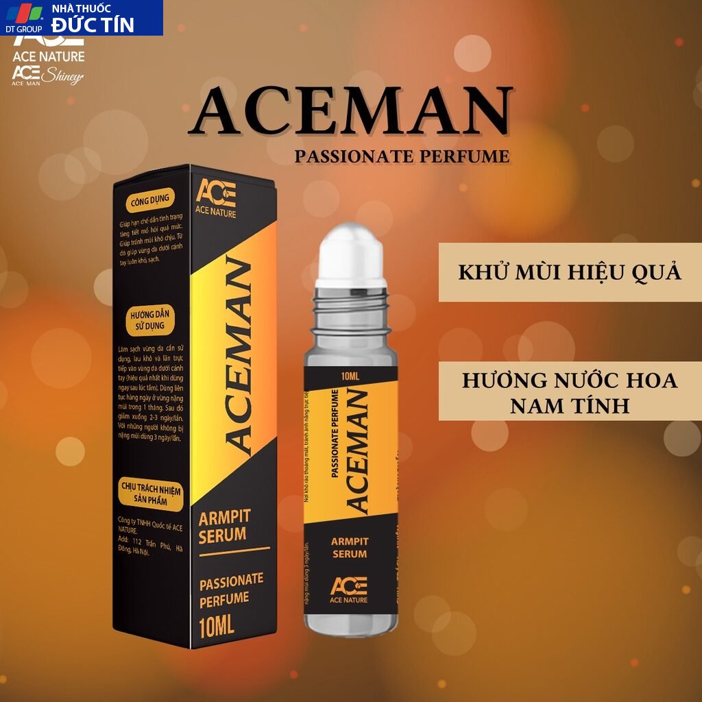 Lăn khử mùi nam, serum lăn nách nam ngăn tiết mồ hôi ACEMAN 10 ml/chai từ thiên nhiên không gây ố vàng áo 12 serum5 3