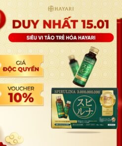 Alternative view of Siêu Vi Tảo Uống SPIRULINA 300 Triệu HAYARI giúp trẻ hóa cấp độ gen, đảo ngược lão hóa, kéo dài tuổi thọ