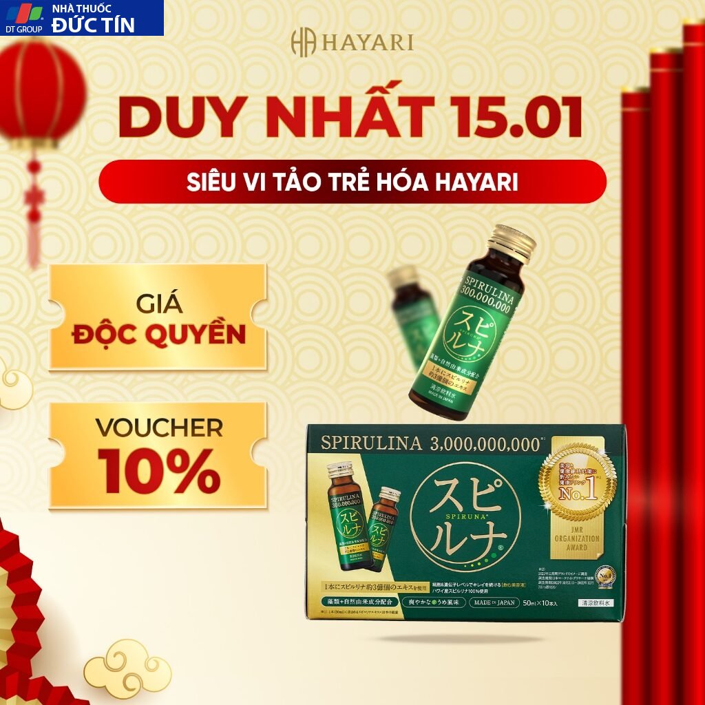 Siêu Vi Tảo Uống SPIRULINA 300 Triệu HAYARI giúp trẻ hóa cấp độ gen, đảo ngược lão hóa, kéo dài tuổi thọ 16 sieuvi1 1