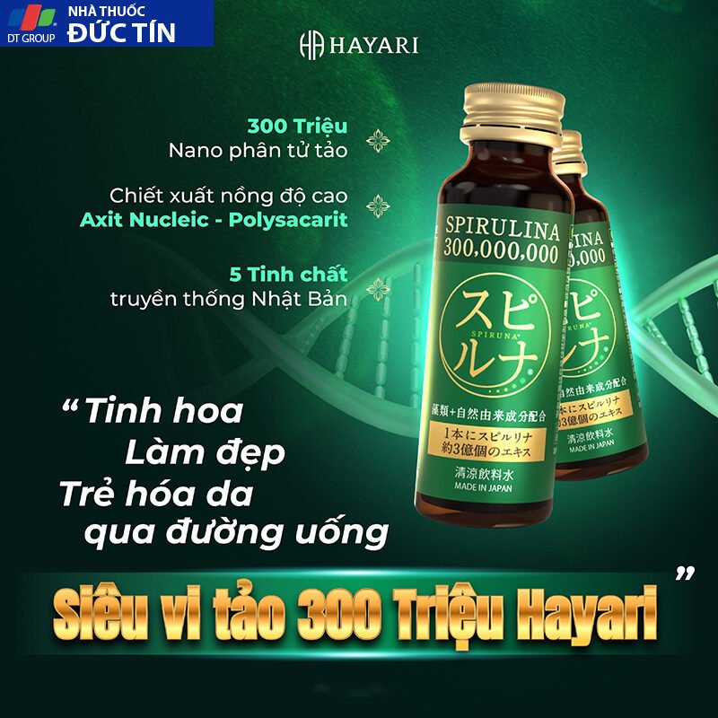 Siêu Vi Tảo Uống SPIRULINA 300 Triệu HAYARI giúp trẻ hóa cấp độ gen, đảo ngược lão hóa, kéo dài tuổi thọ 14 sieuvi3