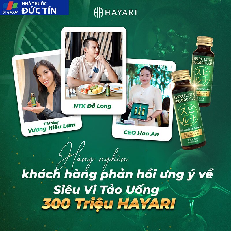 Siêu Vi Tảo Uống SPIRULINA 300 Triệu HAYARI giúp trẻ hóa cấp độ gen, đảo ngược lão hóa, kéo dài tuổi thọ 12 sieuvi6