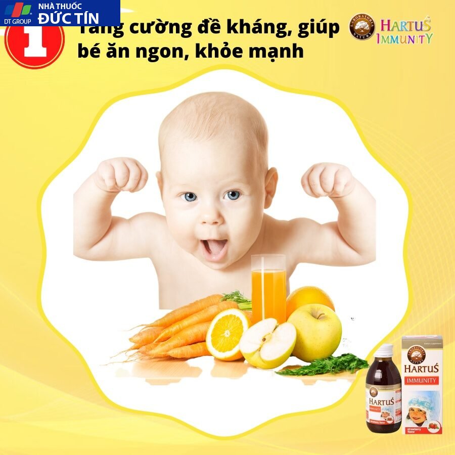 Siro Hartus Immunity 150ml,Tăng sức đề kháng cho bé, hỗ trợ miễn dịch khỏe mạnh 18 siro2