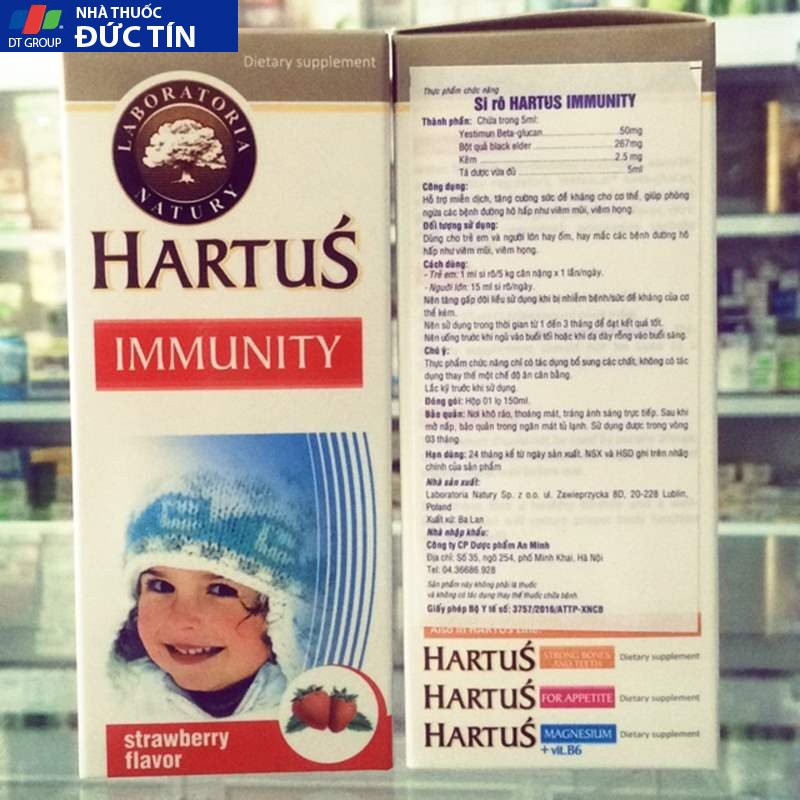 Siro Hartus Immunity 150ml,Tăng sức đề kháng cho bé, hỗ trợ miễn dịch khỏe mạnh 14 siro6