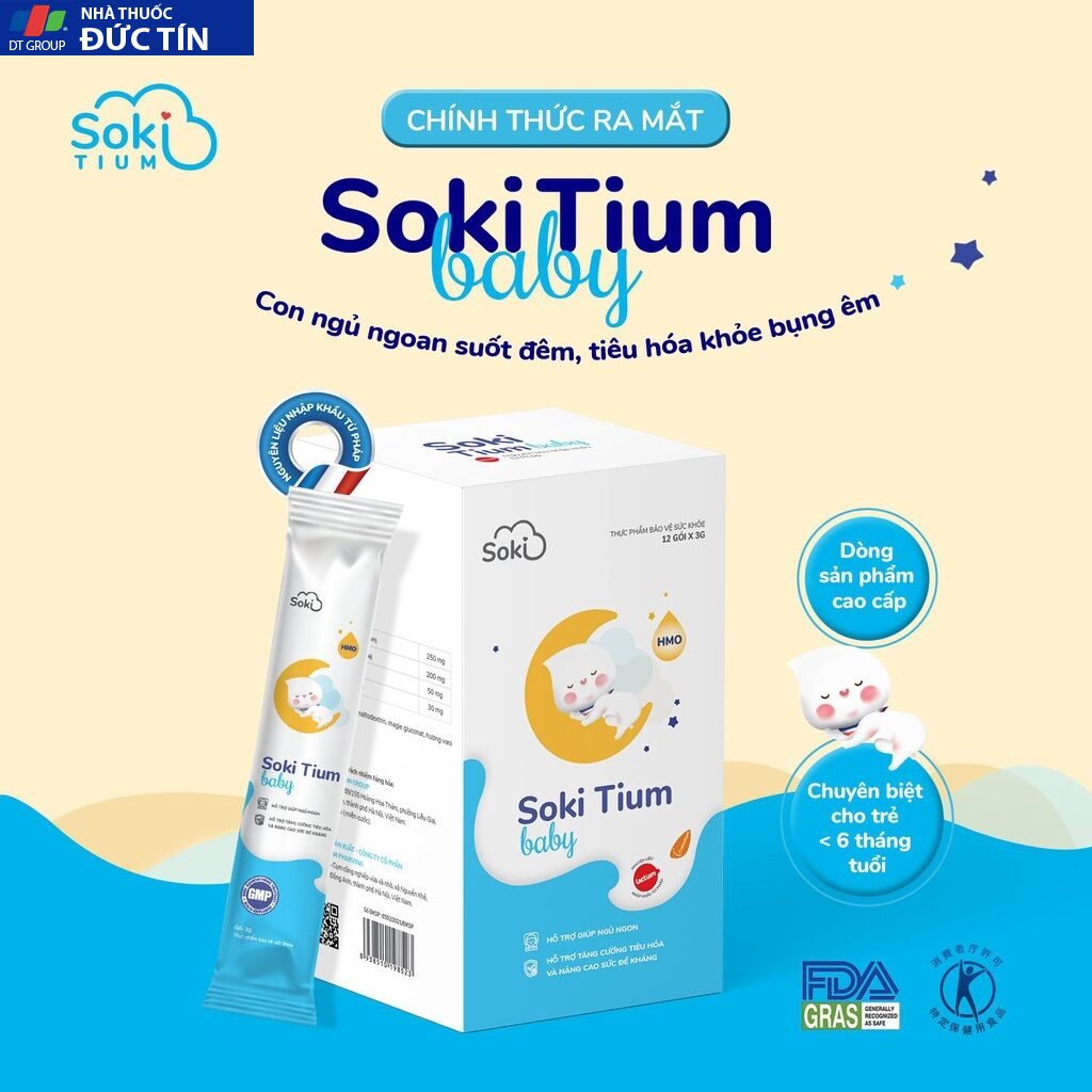 Sữa Ngủ Ngon Cao Cấp SOKI TIUM BABY Giúp Êm Bụng, Hỗ Trợ Tiêu Hóa Cho Bé (1H X 12gói X 3G) 29 soki2