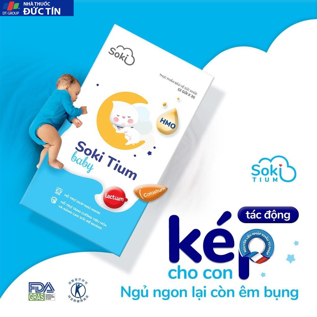 Sữa Ngủ Ngon Cao Cấp SOKI TIUM BABY Giúp Êm Bụng, Hỗ Trợ Tiêu Hóa Cho Bé (1H X 12gói X 3G) 23 soki7