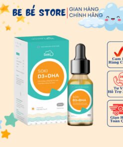 Siro SOKI D3+DHA Tăng Sức Khỏe, Hấp Thu Calci, Bổ Sung Dưỡng Chất Thiết Yếu Cho Trẻ 20ml/hộp