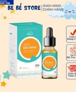 Siro SOKI D3+DHA Tăng Sức Khỏe, Hấp Thu Calci, Bổ Sung Dưỡng Chất Thiết Yếu Cho Trẻ 20ml/hộp 10 soli2