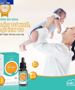 Siro SOKI D3+DHA Tăng Sức Khỏe, Hấp Thu Calci, Bổ Sung Dưỡng Chất Thiết Yếu Cho Trẻ 20ml/hộp 13 soli5