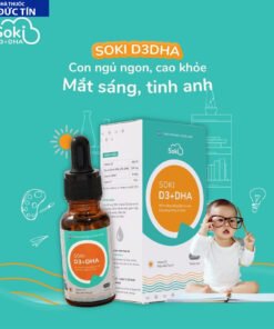 Siro SOKI D3+DHA Tăng Sức Khỏe, Hấp Thu Calci, Bổ Sung Dưỡng Chất Thiết Yếu Cho Trẻ 20ml/hộp 14 soli6
