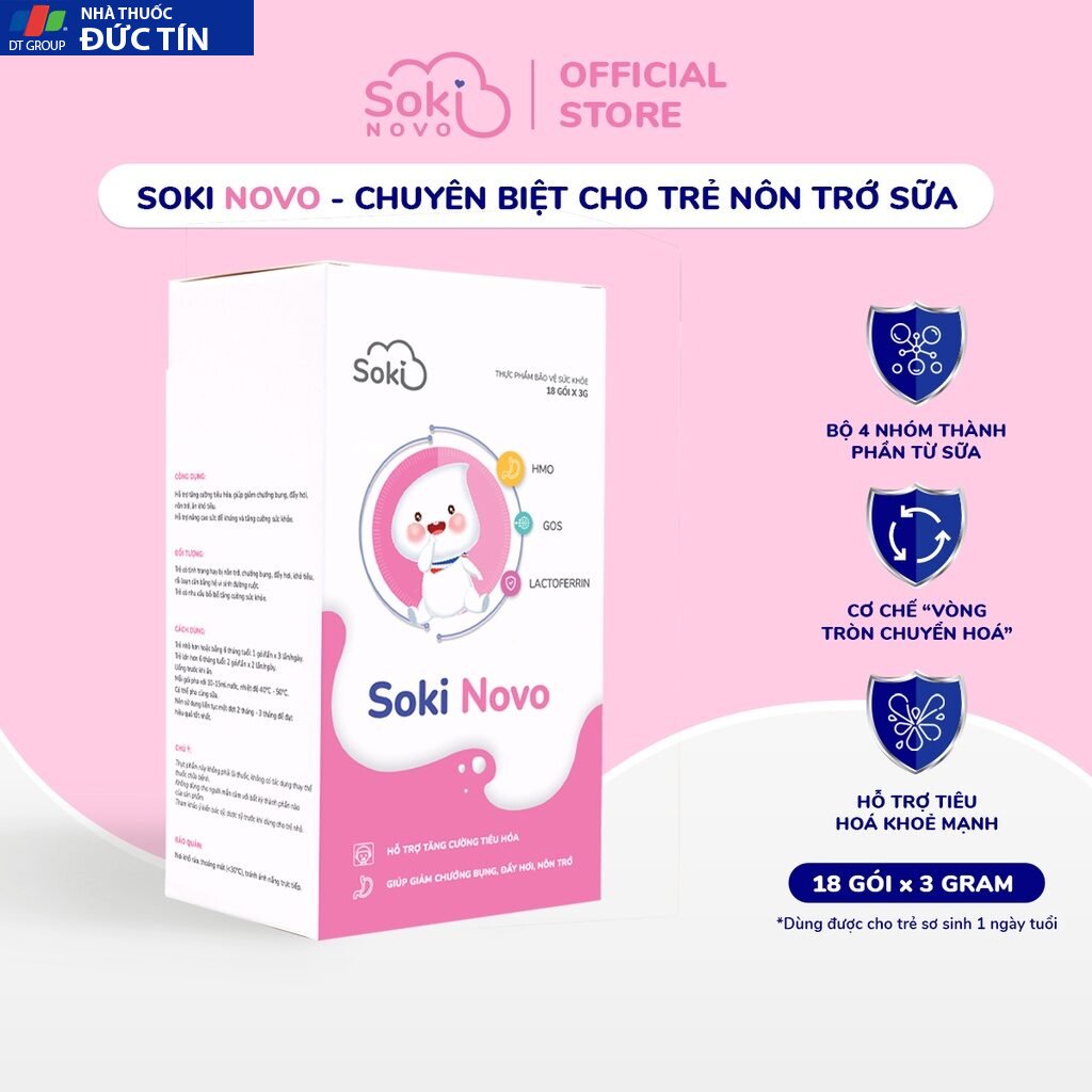 Sữa SOKI NOVO Khắc Phục Nôn Trớ, Đầy Hơi, Rối Loạn Tiêu Hóa Cho Trẻ Hộp 18 Gói 24 sua2 1