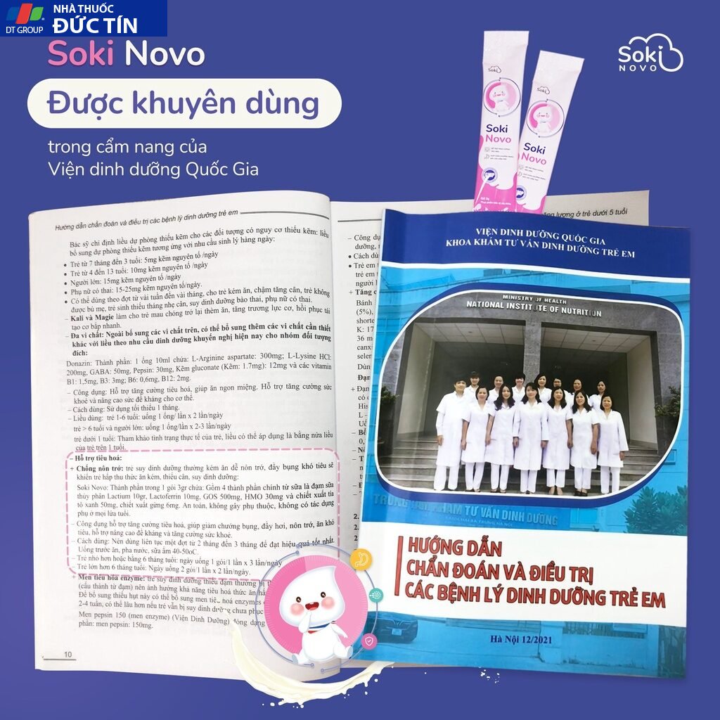 Sữa SOKI NOVO Khắc Phục Nôn Trớ, Đầy Hơi, Rối Loạn Tiêu Hóa Cho Trẻ Hộp 18 Gói 18 sua8