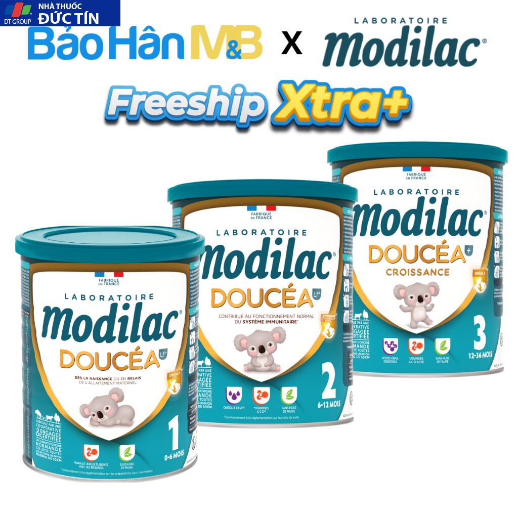 Sữa bột MODILAC DOUCEA Nhập khẩu Pháp Đủ số 1,2 ,3 - Phát triển toàn diện - Lon 800g 20 suabo1
