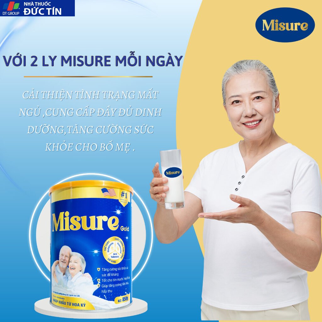MISURE - Sữa Non Ngủ Ngon MISURE 850G,Hỗ trợ cải thiện giấc ngủ ,bổ sung dinh dưỡng. Công nghệ 100% từ HOA KỲ 21 suangu3