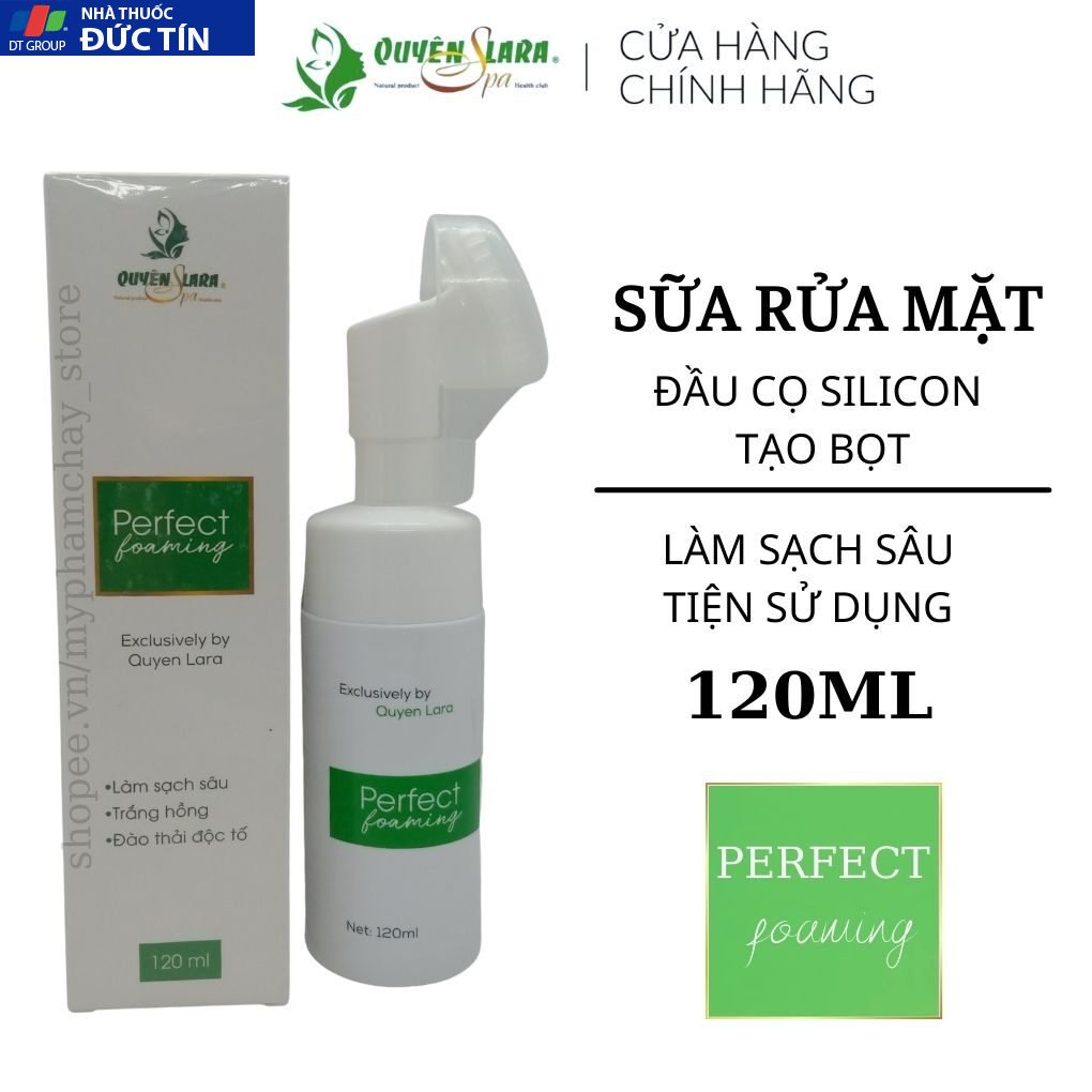 Sữa Rửa Mặt Trắng Da,Làm Sạch Sâu Có Đầu Cọ Massage Tạo Bọt Pefect Foaming Quyên Lara Chính Hãng 120Ml 27 suaua2
