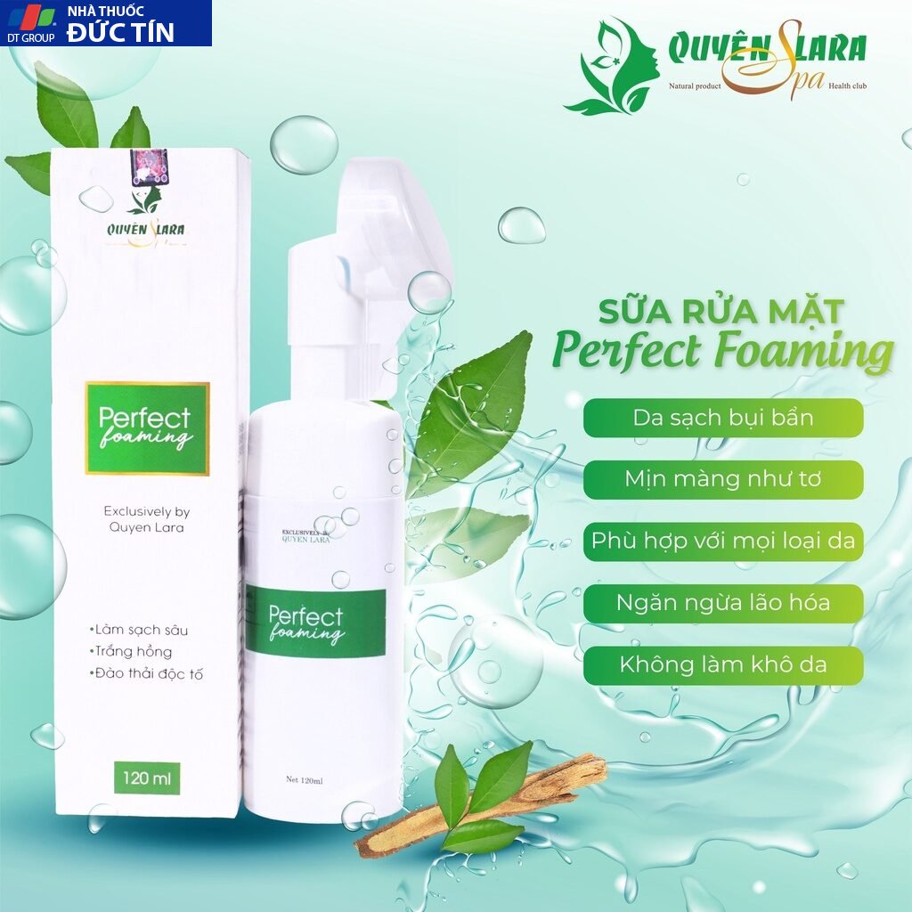 Sữa Rửa Mặt Trắng Da,Làm Sạch Sâu Có Đầu Cọ Massage Tạo Bọt Pefect Foaming Quyên Lara Chính Hãng 120Ml 26 suaua3