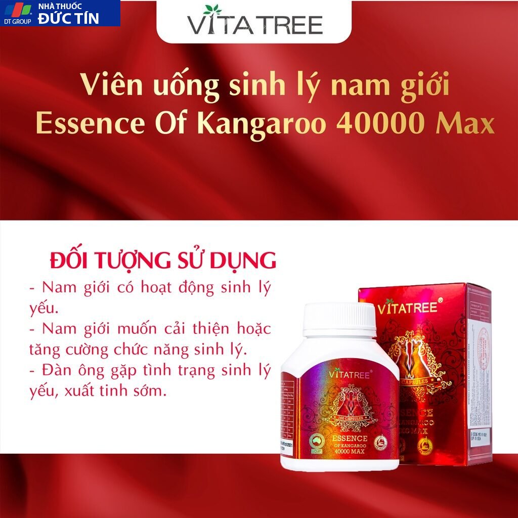 Tăng cường sinh lý nam giới Vitatree Essence Of Kangaroo 40000 Max của Úc hộp 100 viên 25 tangsinh8