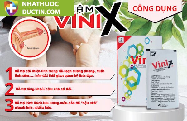 Tem ngậm Vinix 100mg tăng cường sinh lý của Hàn Quốc kéo dài thời gian 12 tem vinix 100 han quoc