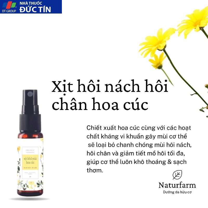 Xịt khử mùi hôi nách, hôi chân chiết xuất hoa cúc thảo mộc 30ml 18 thaomoc2