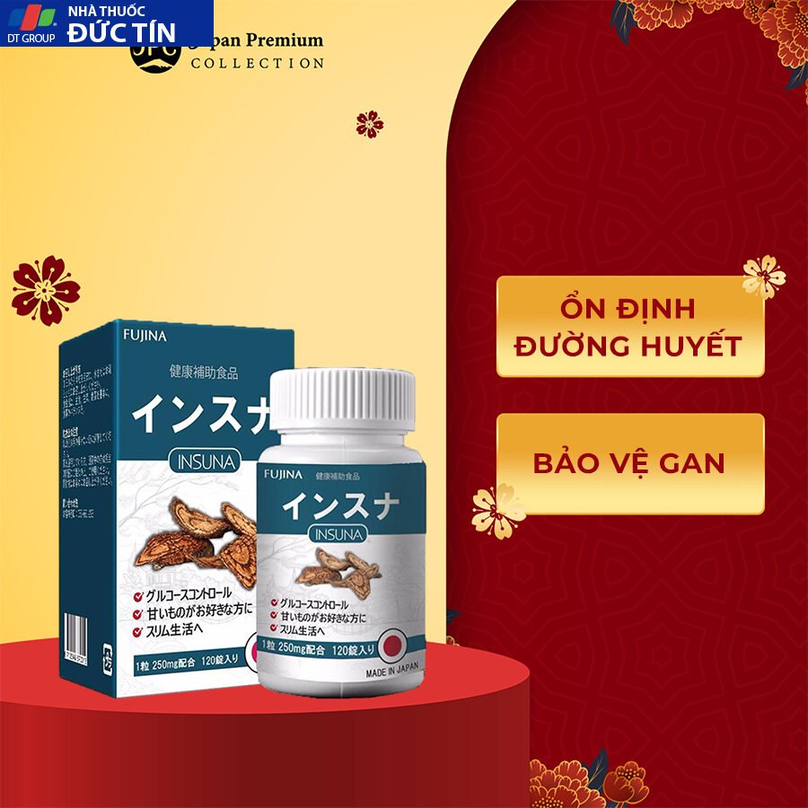 Viên uống hỗ trợ điều trị tiểu đường Insuna Fujina Nhật Bản - Lọ 120 viên 22 tieuduong1 1