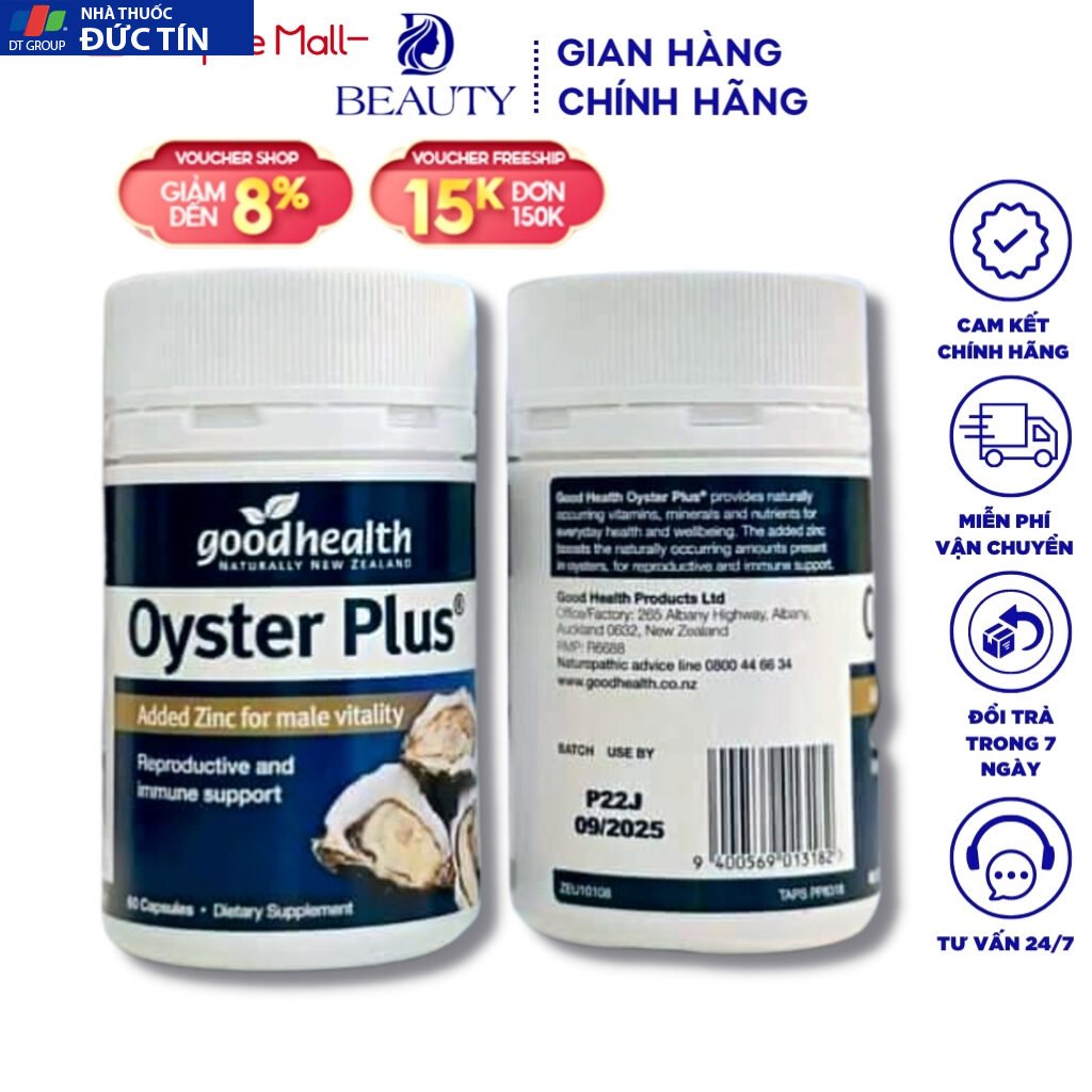 Tinh Chất Hàu Good Health Oyster Plus New Zealand giúp tăng cường sinh lý nam giới hộp 60 viên 28 tinhchat1 3