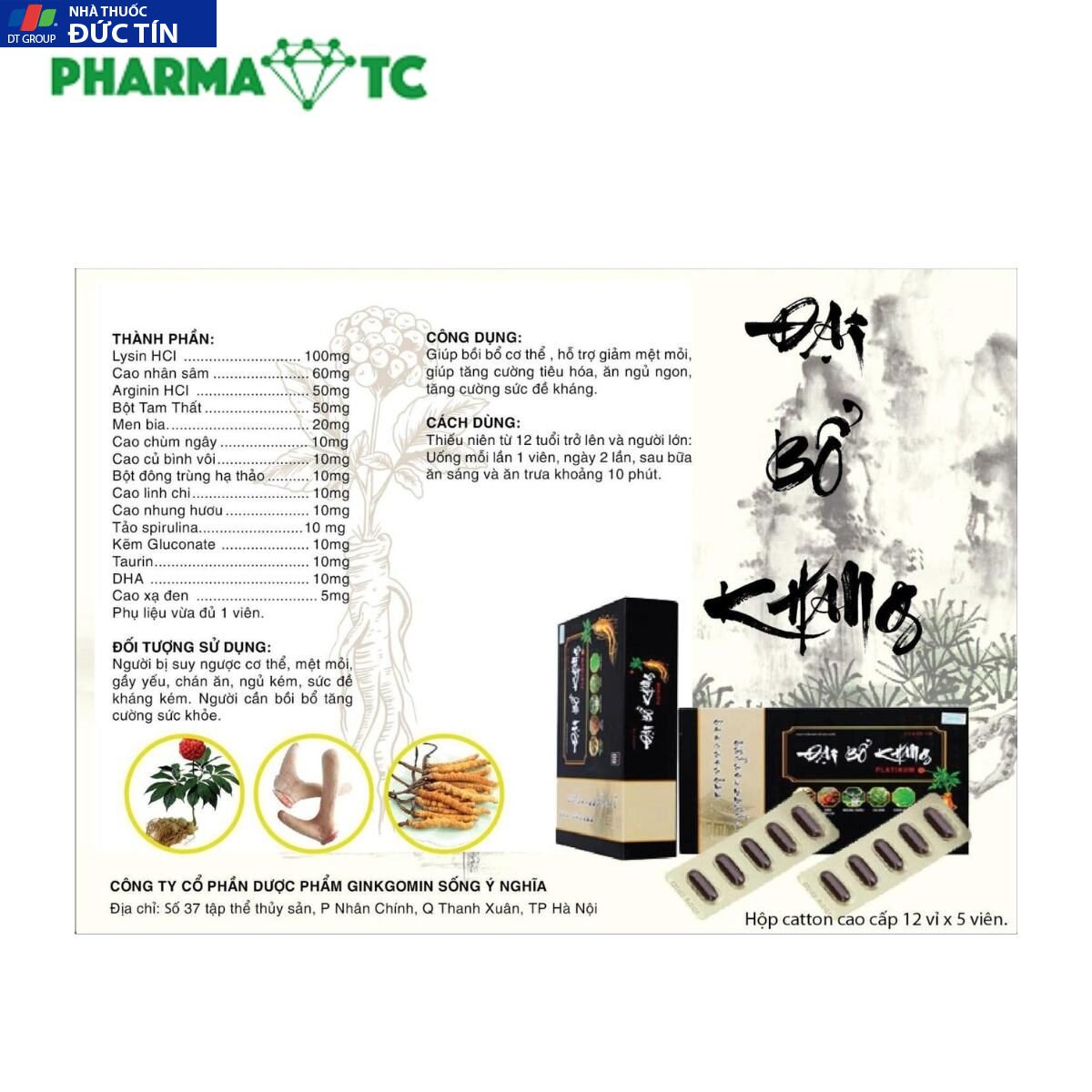 Đại Bổ Khang hộp 60 viên,Bồi bổ cơ thể, tăng cường sức khoẻ 12 to ttsp dai bo khang