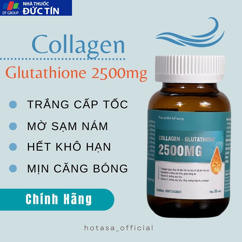 Viên uống trắng da COLAGEN -GLUTATHIONE 2500MG viên uống nâng tone cấp tốc đẹp da giảm nám tàn nhang tăng nội tiết 29 trangda1 7
