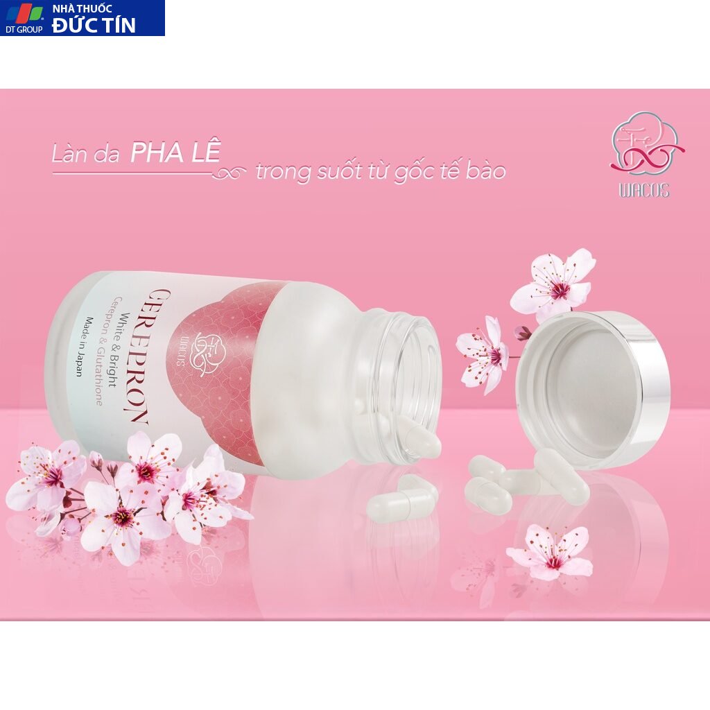 Viên Uống Dưỡng Trắng Da Wacos Cerepron White&Bright dưỡng trắng da từ sâu bên trong, cải thiện sắc tố da 60 viên/hộp 20 trangda3