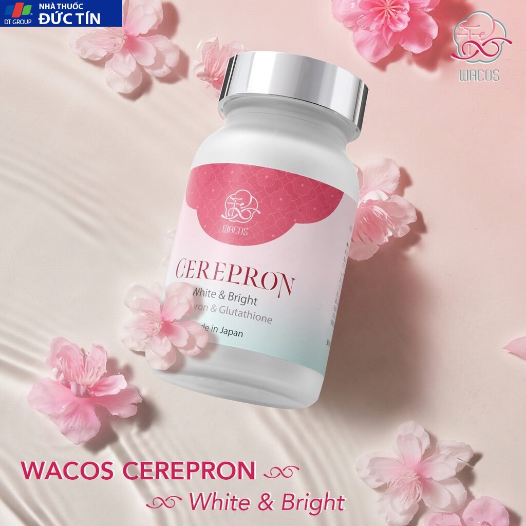 Viên Uống Dưỡng Trắng Da Wacos Cerepron White&Bright dưỡng trắng da từ sâu bên trong, cải thiện sắc tố da 60 viên/hộp 16 trangda7 1