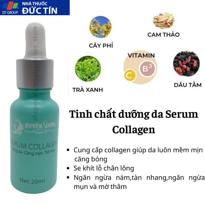 Serum Collagen Quyên Lara Trẻ Hoá Làn Da,Cung Cấp Dưỡng Ẩm Chuyên Sâu Ngăn Ngừa Lão Hóa Da 20ml, 20 trehoa2