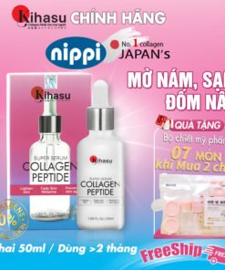 Serum làm mờ nám da, vết sạm, đốm nâu, da trắng sáng với Vitamin C, serum collagen peptide Kihasu Japan cho nam nữ