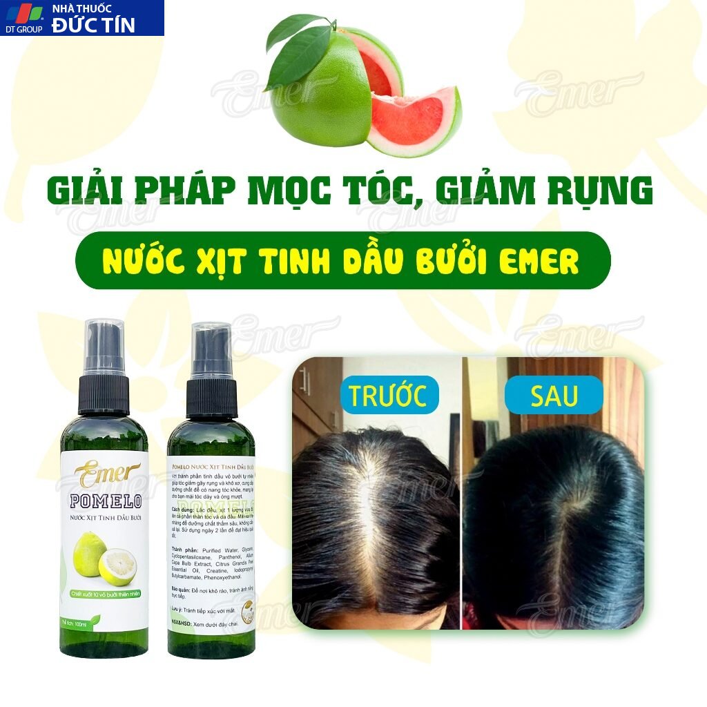 Dưỡng tóc tinh dầu bưởi kích mọc tóc pomelo EMER Garin 100ml giảm rụng tóc, xịt dưỡng cho tóc chắc khỏe và suôn mượt 27