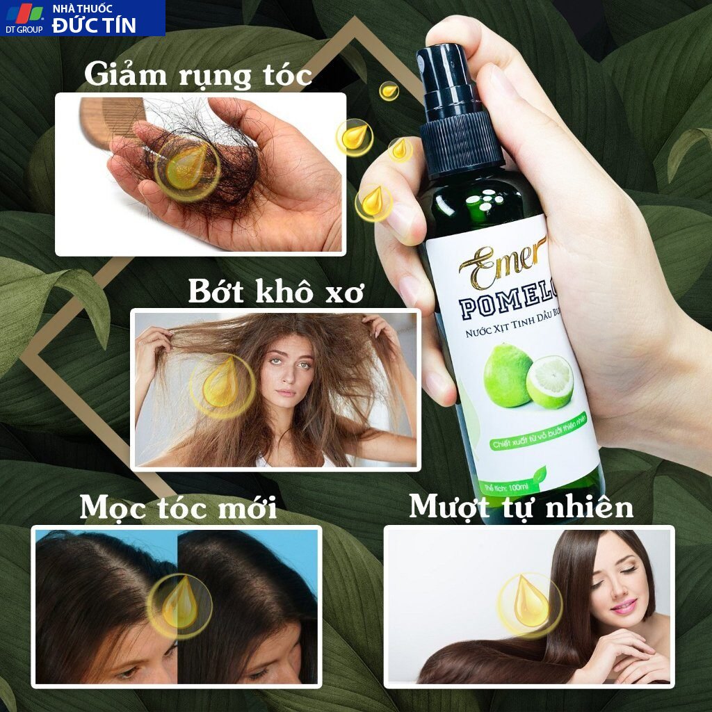 Dưỡng tóc tinh dầu bưởi kích mọc tóc pomelo EMER Garin 100ml giảm rụng tóc, xịt dưỡng cho tóc chắc khỏe và suôn mượt 23