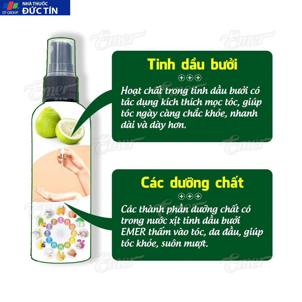 Dưỡng tóc tinh dầu bưởi kích mọc tóc pomelo EMER Garin 100ml giảm rụng tóc, xịt dưỡng cho tóc chắc khỏe và suôn mượt 22