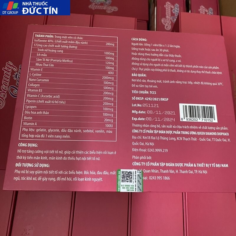 Viên uống nội tiết tố Sâm tố nữ mầm đậu nành collagen BEAUTY QUEEN - giúp làm đẹp ,tăng cường sinh lý nữ 16 beaqu4