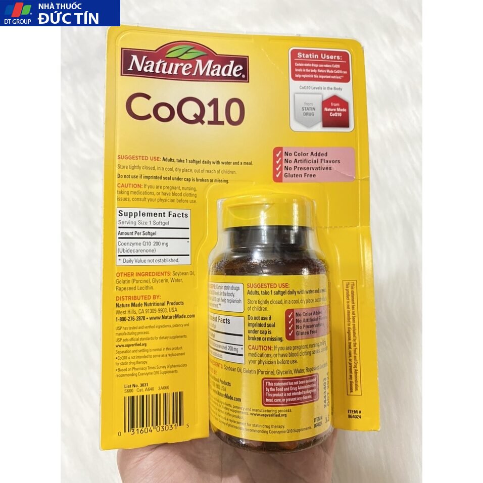 Bổ sung CoQ10 tốt cho tim mạch Nature Made CoQ10 200mg 140 viên Của Mỹ 21 bomy4
