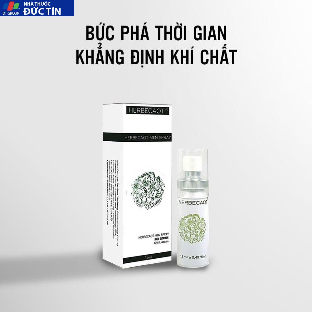 Chai xịt Đài Loan Herbecaot - Kéo dài thời gian - Chai 15ml 14 chai xit dai loan herbecaot keo dai thoi gian chai 15ml 1 1