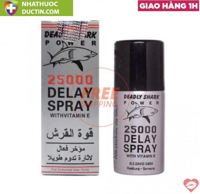 Chai xịt Đức Power Deadly Shark 25000 - Kéo dài thời gian - Chai 40ml 2 chai xit duc power deadly shark u00 keo dai thoi gian chai 40ml