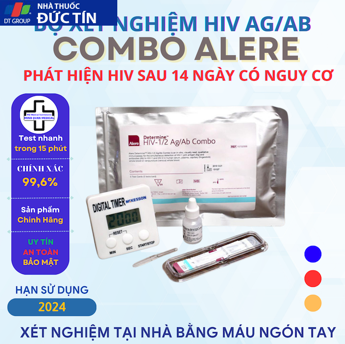 Que test HIV Alere combo Ag/Ab sau 14 ngày phát hiện HIV chính xác 7 combo alere