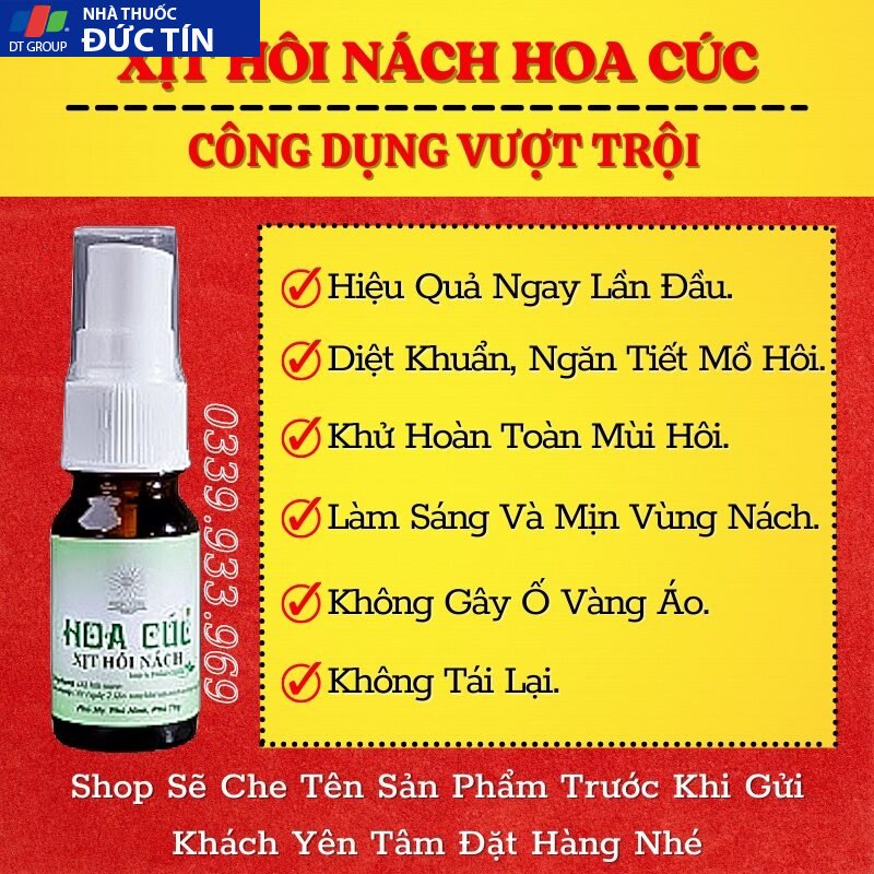 Xịt Hôi Nách Hoa Cúc Chính Hãng - Khử Mùi Hôi Nách - Ngăn Tiết Mồ Hôi - Giảm Thâm 10ml 23 hoacuc2