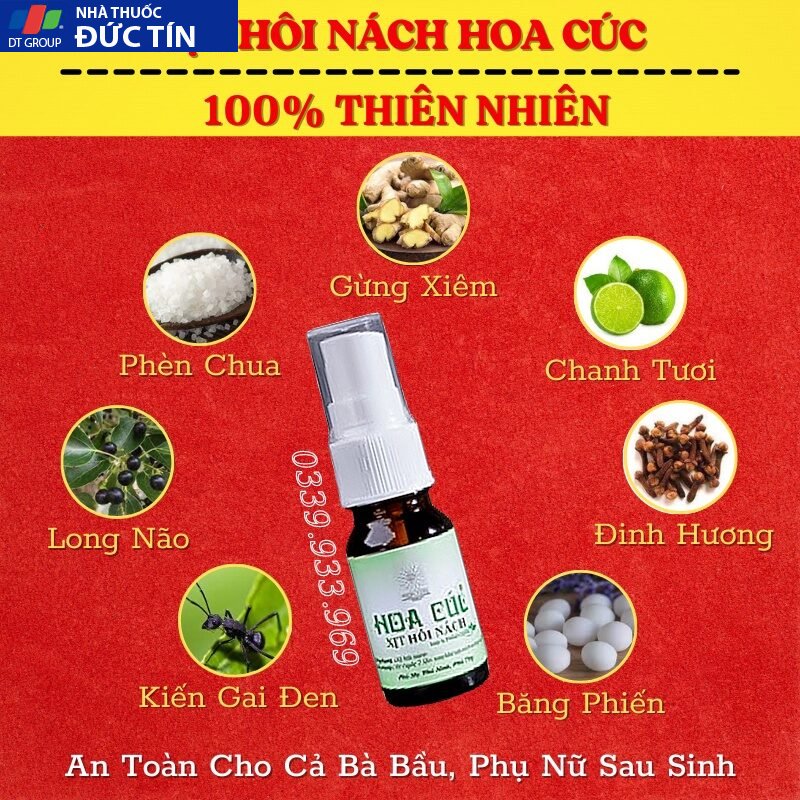 Xịt Hôi Nách Hoa Cúc Chính Hãng - Khử Mùi Hôi Nách - Ngăn Tiết Mồ Hôi - Giảm Thâm 10ml 22 hoacuc3