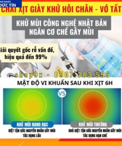 Chai Xịt Khử Mùi Hôi Giày Vớ Tất, Công Nghệ Nano Bạc Khử Mùi Hôi Chân Hiệu Quả 13 hoi6