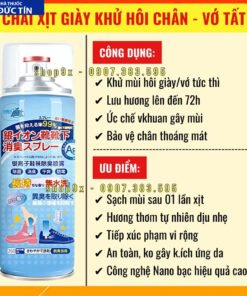 Chai Xịt Khử Mùi Hôi Giày Vớ Tất, Công Nghệ Nano Bạc Khử Mùi Hôi Chân Hiệu Quả 15 hoichan1
